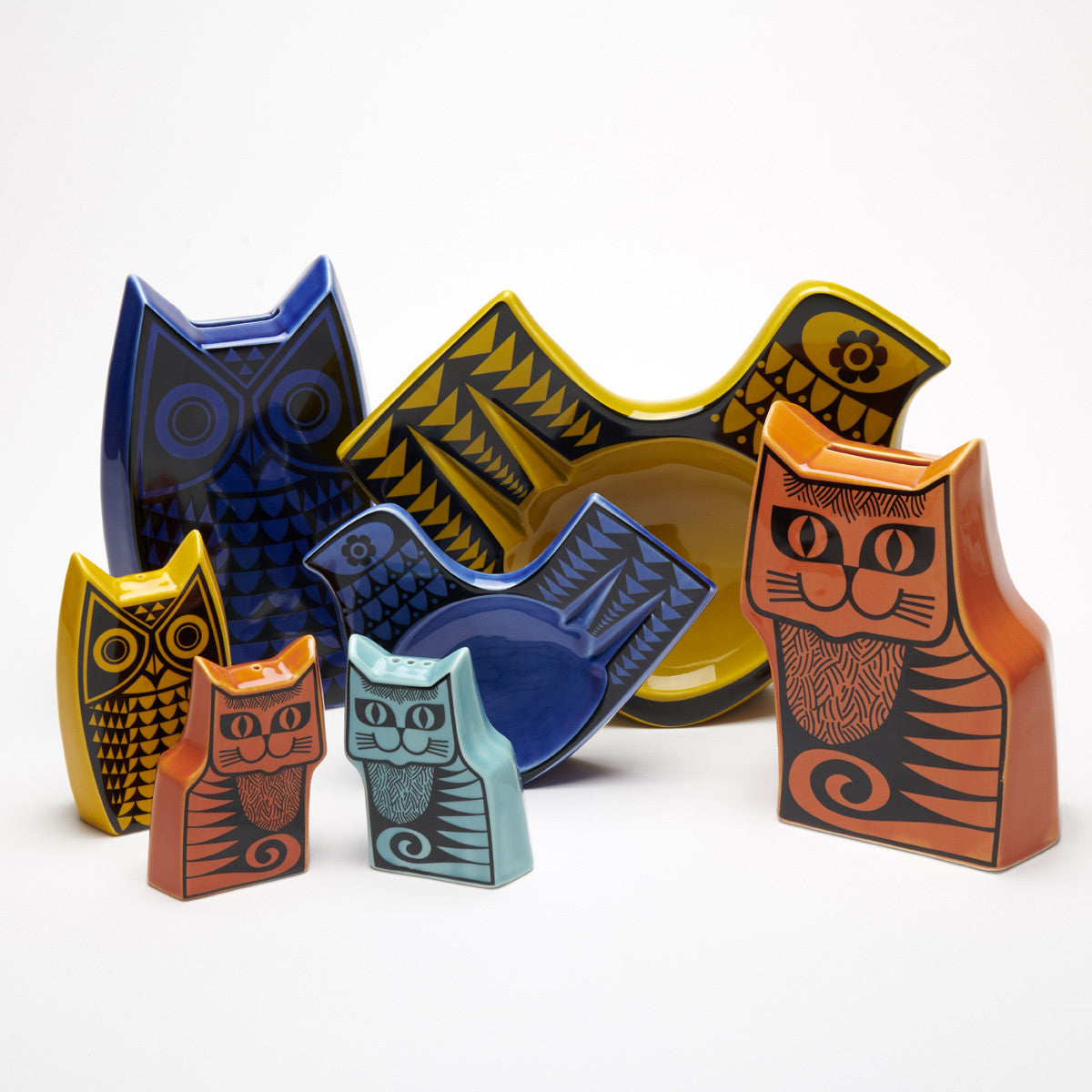 Magpie x Hornsea orange Cat Cruet Set Polyestersaltburn
