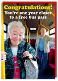 Free bus pass Greeting Card