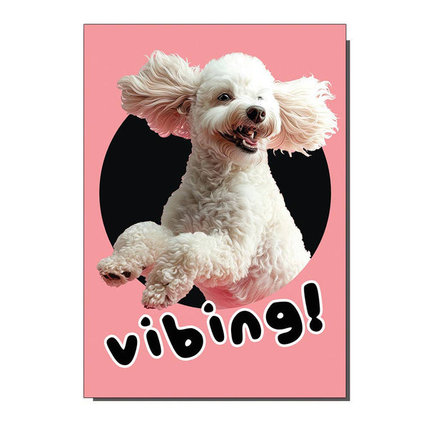 Vibing Poodle Greeting Card 