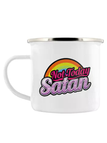 Not Today Satan Enamel Mug