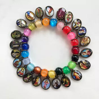 Religious icons multi-coloured bracelet