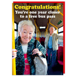 Free bus pass Greeting Card
