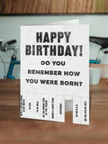 Brainbox Candy - Funny Greetings Card - How Were You Born by Brainbox Candy