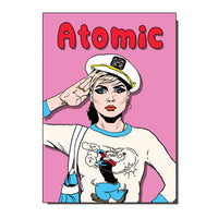 Atomic Blondie 1980s Inspired Greetings Card