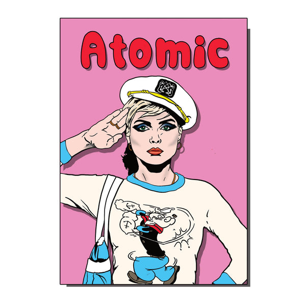 Atomic Blondie 1980s Inspired Greetings Card