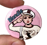 Bite Your Granny - Pink Blondie Punk Inspired Button Pin Badge