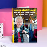 Free bus pass Greeting Card