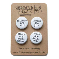 Overrated Animals Badge Set