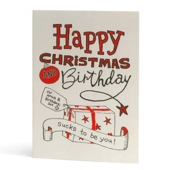 Happy Christmas Birthday - December birthday card