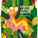 Greens Aren't Boring Unisex Cotton Apron by Blue Q