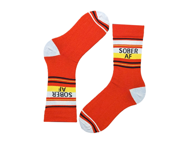 Sober AF retro style unisex socks
