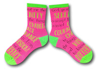 Women's Serenity Prayer socks - pink & green