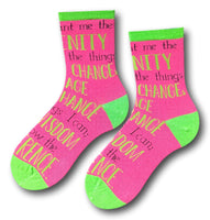 Women's Serenity Prayer socks - pink & green