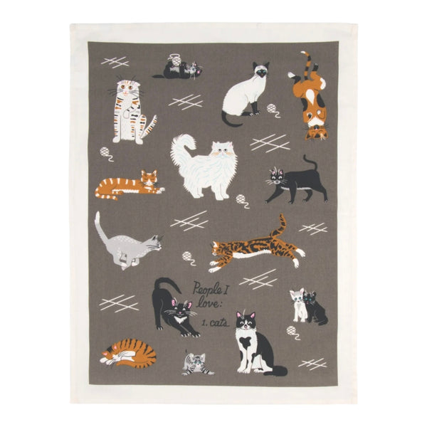 People I Love: Cats tea towel by BlueQ