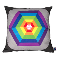 Arty rainbow cushion