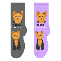 Yorkie Yorkshire Terrier dog socks - one size adults