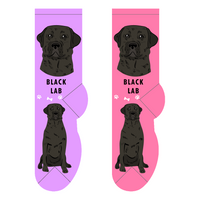 Black Lab dog socks - adult one size