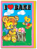 Brainbox Candy - Funny Greetings Card - I Love Cake by Magda Archer