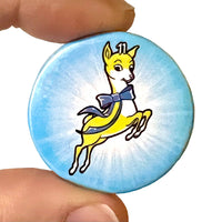 Kitsch Bambi Deer Button Pin Badge 