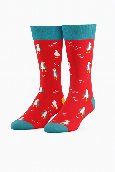 Women's Soft & Cosy Organic Bamboo Doris & Dude Red Seagull Socks Size 3-7