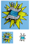 Knit & Purl & Rock n Roll enamel badge - gift for knitters