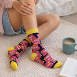 Wake Up Kick Ass Repeat women's crew socks