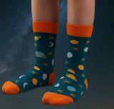 Kids soft and cosy Space Socks by Doris & Dude, UK size 9–12