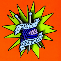 Knit happens enamel badge - gift for knitters