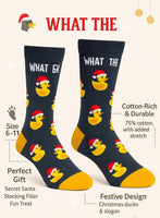 What The Duck funny novelty Christmas socks size 6-11