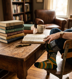Big 'Ol World Nerd Men's crew socks by Blue Q