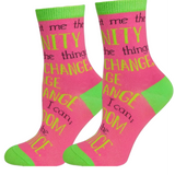 Women's Serenity Prayer socks - pink & green