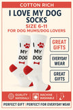 I Love My Dog Socks - Cotton-Rich Socks for Dog Lovers UK Size 6–11