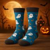 Kids soft and spooky Ghost Socks, by Doris & Dude, size UK 9–12