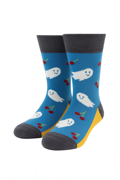 Kids soft and spooky Ghost Socks, by Doris & Dude, size UK 9–12