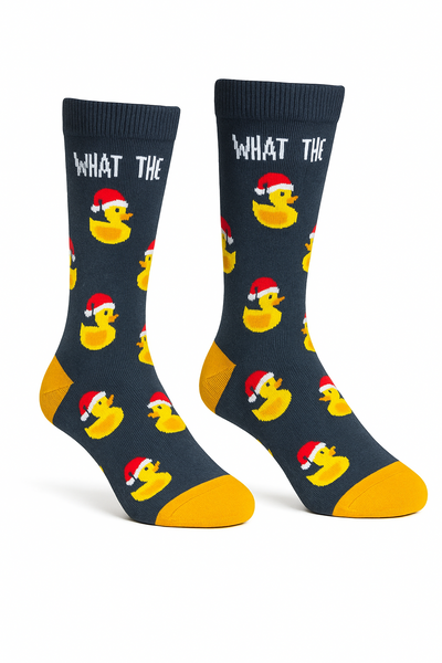 What The Duck funny novelty Christmas socks size 6-11