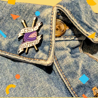 Knit happens enamel badge - gift for knitters