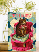 Wainwright Style Vintage Cat Birthday Card