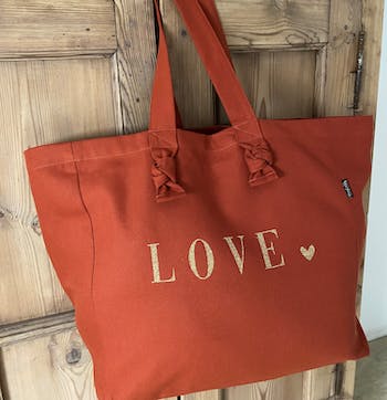 Shopping bag - brick - LOVE by Marcel & Lily – Polyestersaltburn