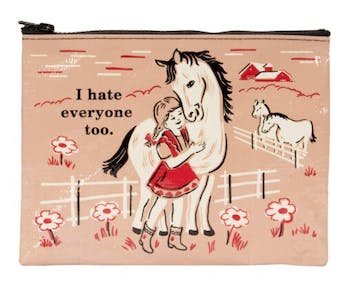 I Hate Everyone Too Zipper Pouch by Blue Q