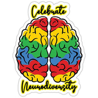 Celebrate Neurodiversity Autism Brain Sticker