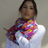 Mercedes Caballero Scarf shown on a female model