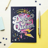 Disco Queen foiled greeting card