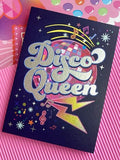 Disco Queen foiled greeting card