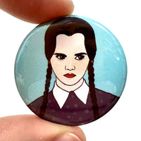 Wednesday Adams Button Pin Badge