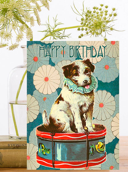 Vintage dog birthday Card