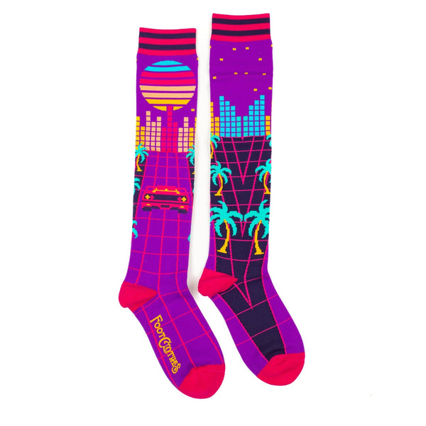 FootClothes LLC - Miami Synthwave Knee High Socks