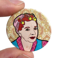Hilda Ogden Coronation Street Inspired Button Pin Badge