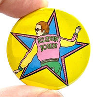 Elton John Star Button Pin Badge