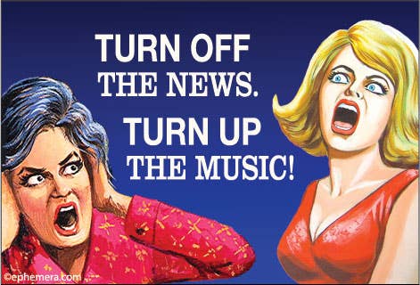 TURN OFF THE NEWS fridge magnet