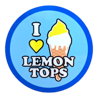 Redcar lemon top ice cream round coaster